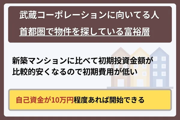 武蔵コーポレーションの利用が向いている人